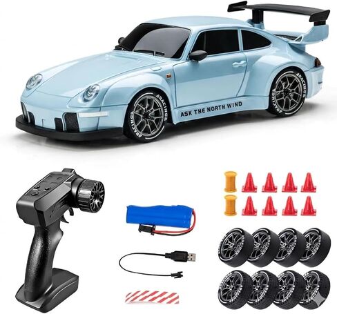 Jolt RC Fast Remote Control Drift Car, Mini Race Car, 1:24 Scale Model, Interchangeable Wheels (Green) in Saudi Arabia