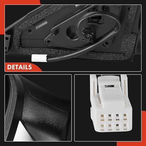 A-Premium Passenger Side Power Door Mirror - Compatible with Nissan Sentra S 2020 2021 2022 - Non-Heated Manual Folding White Outside Rear View Mirror in Kuwait