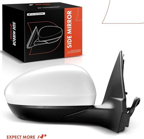 A-Premium Passenger Side Power Door Mirror - Compatible with Nissan Sentra S 2020 2021 2022 - Non-Heated Manual Folding White Outside Rear View Mirror in Kuwait