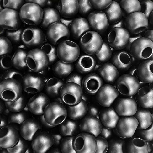Large Hole Acrylic Beads - 300 Pcs Acrylic Large Hole Black Barrel Beads 10mm x 12mm with 5.7mm Hole for Leather, Paracord, DIY Projects & Crafts, Fits 5mm Cord, Matte Black in Saudi Arabia