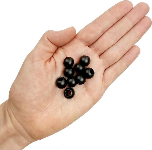Large Hole Acrylic Beads - 300 Pcs Acrylic Large Hole Black Barrel Beads 10mm x 12mm with 5.7mm Hole for Leather, Paracord, DIY Projects & Crafts, Fits 5mm Cord, Matte Black in Saudi Arabia