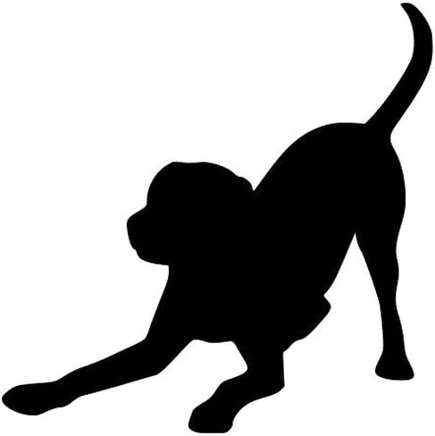 Labrador Retriever | Black Vinyl Decal Sticker | Dog Yellow Black Lab 4.5w x 4.5h inches Playful in Saudi Arabia