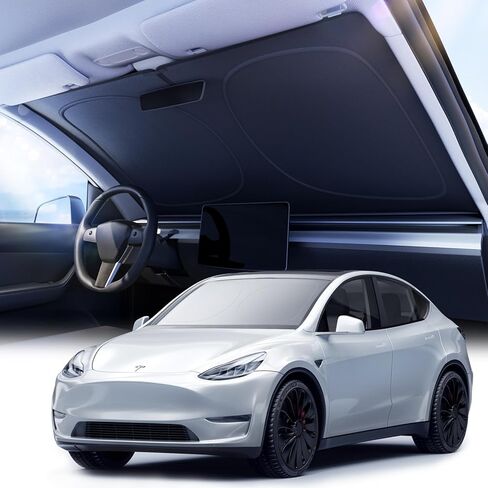 2026 Upgraded Nmoiss Car Windshield Sun Shade [Dot Matrix Reflective Coating] Extended Edge No Light Leakage Design Cooling Protect Car Interior from UV Damage Medium in Saudi Arabia