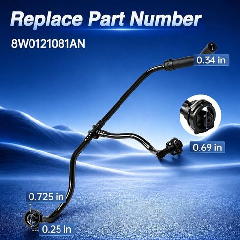 Engine Coolant Breather Pipe, Radiator Overflow Hose, Coolant Expansion Tank Bypass Line Compatible with Audi A4 Allroad 2017-2020 A5 Sportback Quattro 2018-2020 Replace # 8W0121081AN in Kuwait