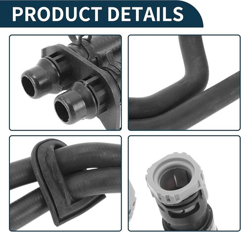 Radiator Hose Heater Hose No.31274927 for Volvo XC60 2010-2016 Black Rubber 1 Pc Warm Air Pipe Good Sealing in Kuwait