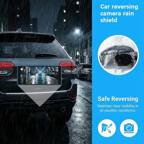 Car Rear View Camera Cover, Waterproof Vehicle Backup Lens Protector Sticker, Non-Destructive Installation Auto Reversing Camera Rain Protective Cover, Universal for SUV RV Truck (Black) in Saudi Arabia