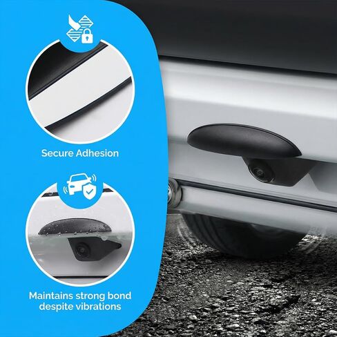 Car Rear View Camera Cover, Waterproof Vehicle Backup Lens Protector Sticker, Non-Destructive Installation Auto Reversing Camera Rain Protective Cover, Universal for SUV RV Truck (Black) in Saudi Arabia