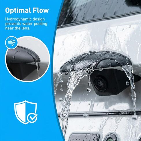 Car Rear View Camera Cover, Waterproof Vehicle Backup Lens Protector Sticker, Non-Destructive Installation Auto Reversing Camera Rain Protective Cover, Universal for SUV RV Truck (Black) in Saudi Arabia