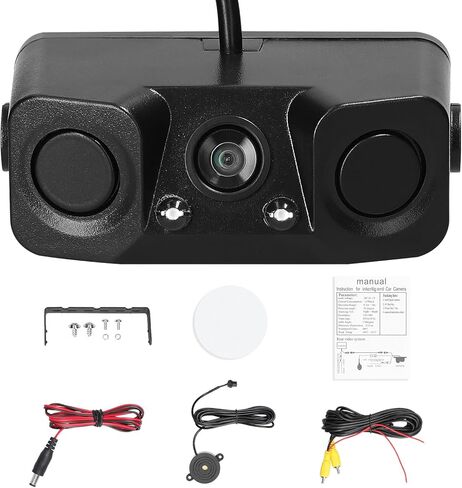 3 in 1 Visual Reversing Radars Camera Video Rearview Camera Car Backup Camera with 2 Radars Detecting Sensors & Buzzer in Saudi Arabia