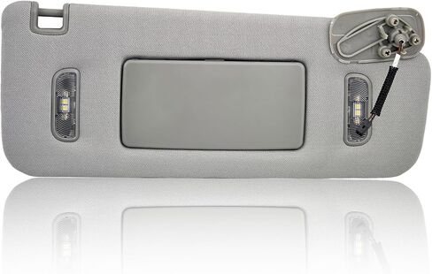 Right Passenger Side Sun Visor Gray for 2015-2019 Cadillac Escalade ESV, Silverado 1500 2500 3500, Suburban, Tahoe, GMC Sierra 1500 2500HD 3500HD, with Light, Vanity Mirror,Replaces OE#23459643- Gray in Saudi Arabia