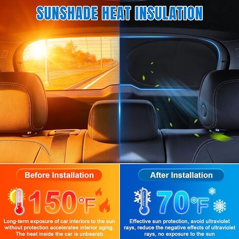 Rear Windshield Sun Shade for Tesla Model Y 2020-2026, Custom Fit Back Window Sunshade with 4 Clips, Blackout Privacy Protector, UV Ray & Heat Blocker for Car Camping, Foldable in Saudi Arabia