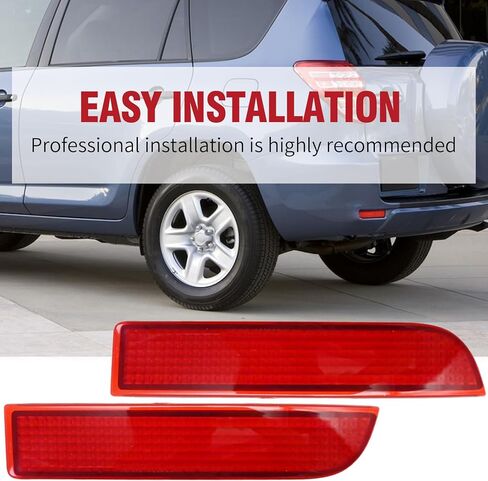 81920-13022 Rear Left and Right Bumper Reflector Replacement Lamp, Replacement for Toyota RAV4 2006-2012, Replaces 81910-13022 in Kuwait