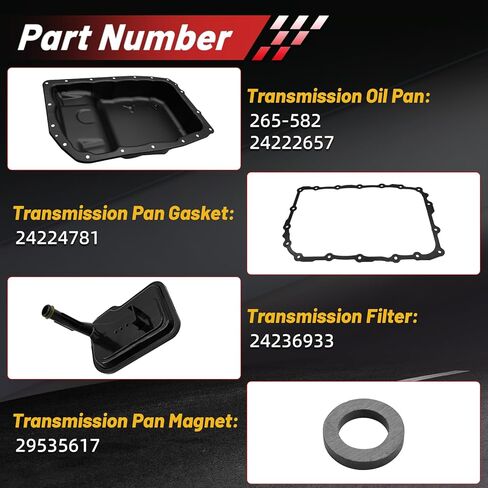 265-582 6L80 6L80E Transmission Oil Pan Kit with Gasket, Drain Plug & Transmission Filter for 2006-2019 Cadillac Escalade Chevy Avalanche Camaro Silverado Suburban, for GMC Sierra Replaces 24222657 in Saudi Arabia