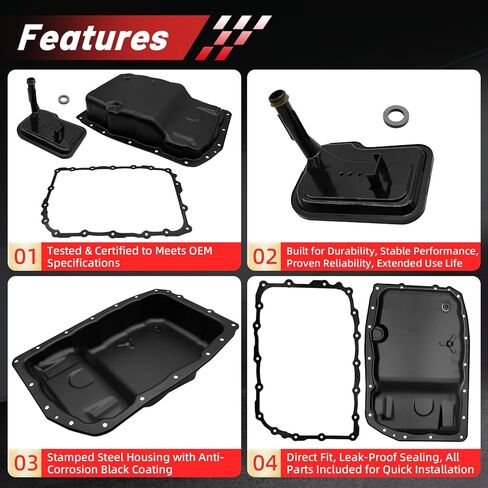 265-582 6L80 6L80E Transmission Oil Pan Kit with Gasket, Drain Plug & Transmission Filter for 2006-2019 Cadillac Escalade Chevy Avalanche Camaro Silverado Suburban, for GMC Sierra Replaces 24222657 in Saudi Arabia