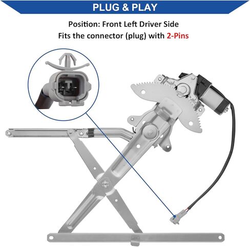 Obaee Front Left Driver Side Window Regulator with Motor Compatible with 1995-2004 Toyota Tacoma 1995 1996 1997 1998 1999 2000 2001 2002 2003 2004 95 96 97 98 99 00 01 02 03 04, Replace OE 741-799 in Kuwait