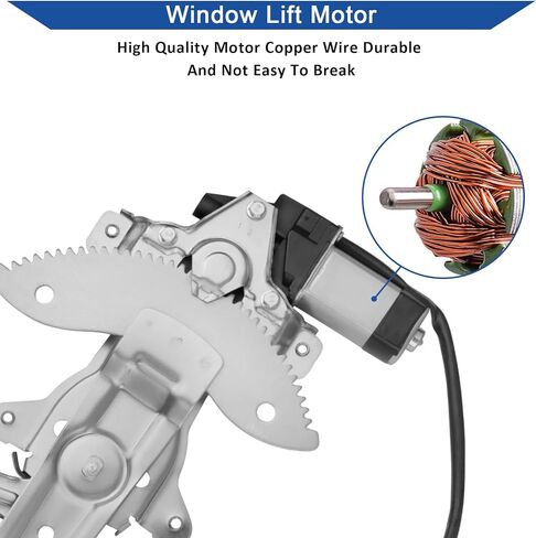 Obaee Front Left Driver Side Window Regulator with Motor Compatible with 1995-2004 Toyota Tacoma 1995 1996 1997 1998 1999 2000 2001 2002 2003 2004 95 96 97 98 99 00 01 02 03 04, Replace OE 741-799 in Kuwait