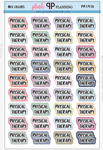 Physical Therapy Script Tracker Planner Stickers, Functional Script Planner Stickers, Physical Therapy Reminder, Physical Therapy Appointment, Pick A Color (Mix Colors) in Kuwait