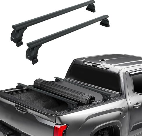 Heavy-Duty Truck Bed Rack Cross Bars,69" Aluminum T-Slot Bars(2PCS),Fits Full&Mid-Size Pickup Trucks,Fits Tonneau Covers with T-Slot Channels Only,400lbs Capacity,4 Load Stoppers,Lockable (Black) in Saudi Arabia