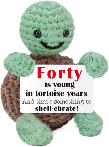 Funny Turtle Birthday Gifts for Women Men, Inspirational Encouragement Gifts for Best Friends Coworkers Sister Employee Appreciation, Handmade Emotional Positive Turtle Crochet Support Cheer Up Gift in Saudi Arabia