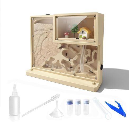 Sand Ant Farm Castle for Kids,Live Ant Habitat Kit with Nutrient Sand - Interactive Ant Colony Observation Terrarium STEM Educational Science Kit for Adults, Students (Yellow) in Saudi Arabia