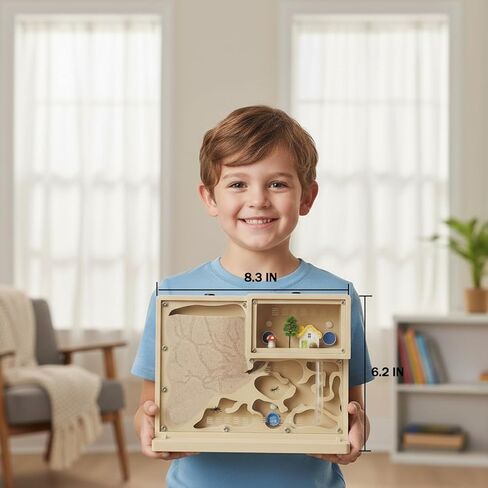 Sand Ant Farm Castle for Kids,Live Ant Habitat Kit with Nutrient Sand - Interactive Ant Colony Observation Terrarium STEM Educational Science Kit for Adults, Students (Yellow) in Saudi Arabia
