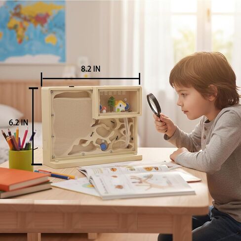 Sand Ant Farm Castle for Kids,Live Ant Habitat Kit with Nutrient Sand - Interactive Ant Colony Observation Terrarium STEM Educational Science Kit for Adults, Students (Yellow) in Saudi Arabia