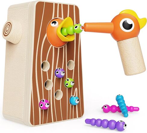 Montessori Toys for Boys and Girls Aged 2-4, Toddler Fine Motor Skills Learning, Wooden Bird Feeding Game in Saudi Arabia
