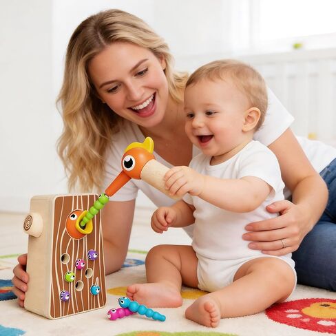 Montessori Toys for Boys and Girls Aged 2-4, Toddler Fine Motor Skills Learning, Wooden Bird Feeding Game in Saudi Arabia