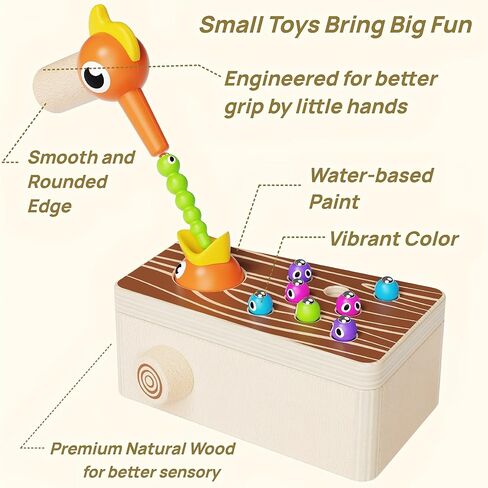 Montessori Toys for Boys and Girls Aged 2-4, Toddler Fine Motor Skills Learning, Wooden Bird Feeding Game in Saudi Arabia