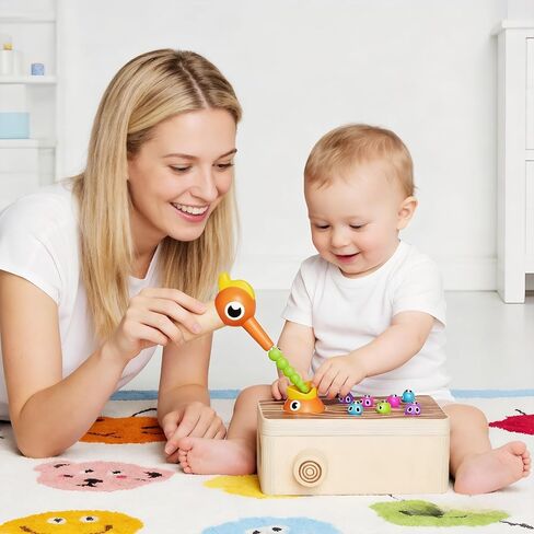 Montessori Toys for Boys and Girls Aged 2-4, Toddler Fine Motor Skills Learning, Wooden Bird Feeding Game in Saudi Arabia