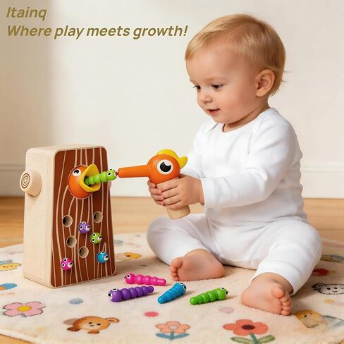 Montessori Toys for Boys and Girls Aged 2-4, Toddler Fine Motor Skills Learning, Wooden Bird Feeding Game in Saudi Arabia