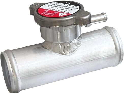 38mm 1.5" Aluminum Radiator Coolant Inline Filler Neck Upper Hose With Cap 1-1/2" Hose Natural in Saudi Arabia