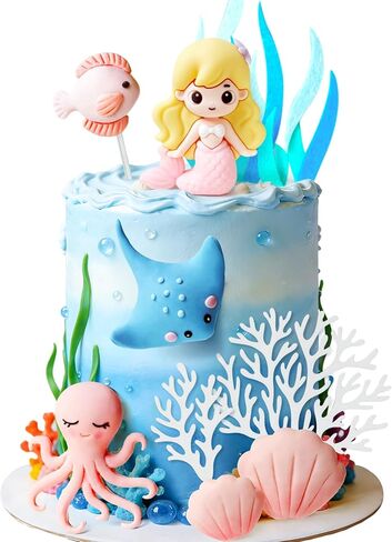 زينة كعكة عيد الميلاد تحت البحر والمحيط، لوازم حفلات البحر والمحيط لحفلة عيد ميلاد الطفل بموضوع البحر والمحيط in Kuwait