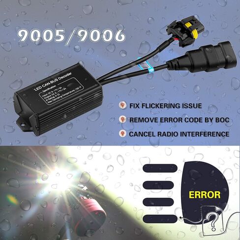 Alla Lighting P20D Base HB3 9005 LED أجهزة فك التشفير يمكن أن حافلة خالية من الأخطاء لمجموعات LED لمبات مضادة للوميض/الوميض in Kuwait