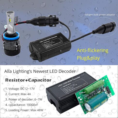 Alla Lighting P20D Base HB3 9005 LED أجهزة فك التشفير يمكن أن حافلة خالية من الأخطاء لمجموعات LED لمبات مضادة للوميض/الوميض in Kuwait