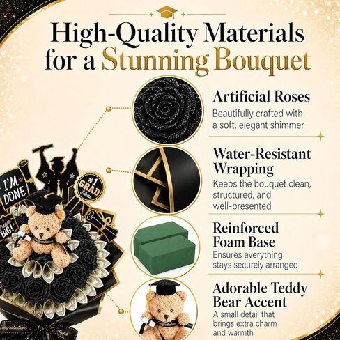 Graduation DIY Money Bouquet Kit 2026, 144pcs - Create Your Own Cash Gift Set for Her Him, Thoughtful Class of 2026 Graduation Gifts with 20 Roses, Teddy Bear, Wrapping Paper & Full Accessories in Saudi Arabia