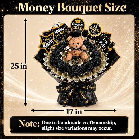 Graduation DIY Money Bouquet Kit 2026, 144pcs - Create Your Own Cash Gift Set for Her Him, Thoughtful Class of 2026 Graduation Gifts with 20 Roses, Teddy Bear, Wrapping Paper & Full Accessories in Saudi Arabia