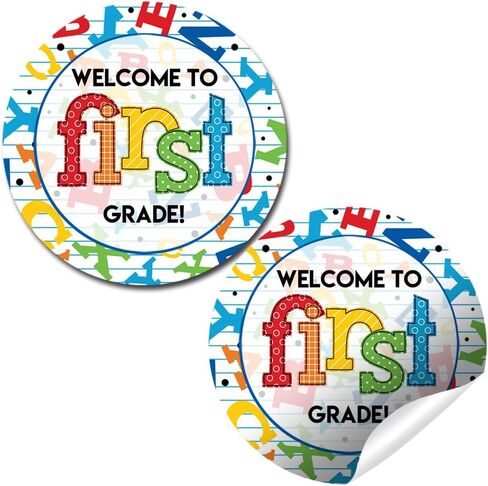 Back to School Stickers for Kids Colorful Alphabet Welcome to 2nd Grade 40 2" Welcome Back Gift Tag Stickers Bulk Teacher Stickers Student Encouragement, Inspiration & Appreciation by Amanda Creation in Saudi Arabia