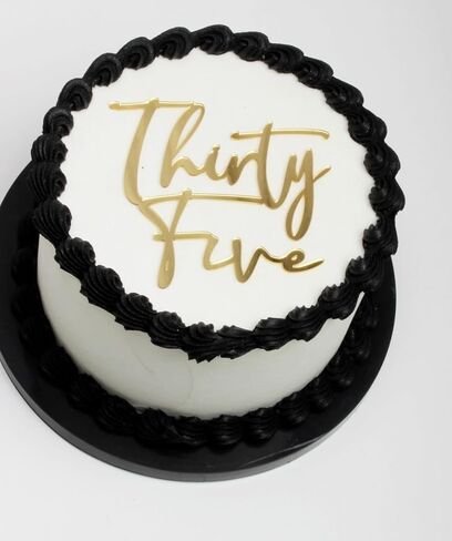 Thirty Five Cake Topper - Acrylic Gold Happy 35th Birthday Cake Decor - Cheers to 35 Years Birthday Party Decorations Supplies in Kuwait
