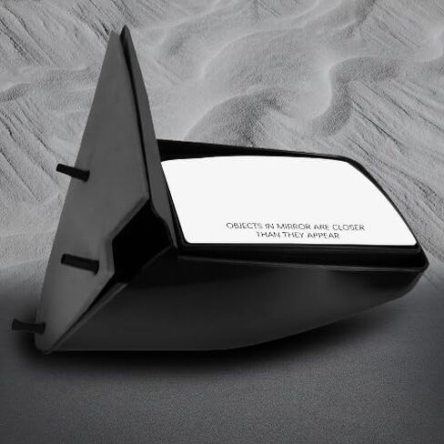 PM Auto Right Passenger Side Manual Non-Folding View Mirror Chrome/Convex+Warning Black Smooth For 1988-1999 Chevrolet C1500 in Kuwait