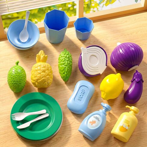 Play Sink with Running Water,Kitchen Play Sink Toys for Boys,Upgraded Real Faucet and Play Dishes,Pretend Role Play Toys for Girls Boys,Birthday Gifts for Kids 3-5,Practice Cleaning in Saudi Arabia