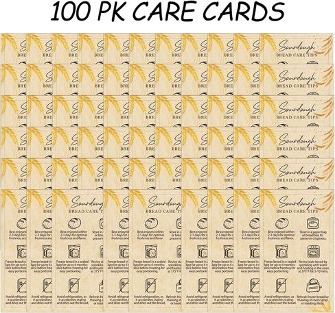 100 Pack Sourdough Bread Care Instruction Card 3.5x2.1 Sourdough Care Cards Bread Stickers for Sourdoug Supplies Storage Tip Label Sourdough Stickers for Packaging Bread Sourdough Essentials in Saudi Arabia