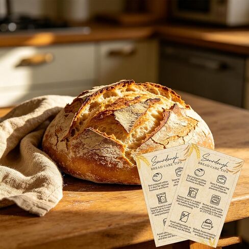 100 Pack Sourdough Bread Care Instruction Card 3.5x2.1 Sourdough Care Cards Bread Stickers for Sourdoug Supplies Storage Tip Label Sourdough Stickers for Packaging Bread Sourdough Essentials in Saudi Arabia