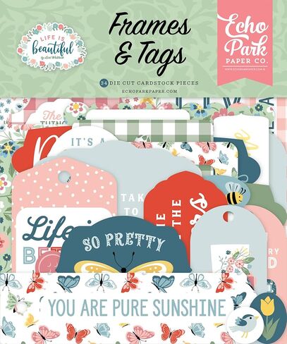 إطارات وعلامات شركة ECHO PARK PAPER COMPANY، الحياة جميلة Echo Park Cardstock Ephemera 33/Pkg in Kuwait