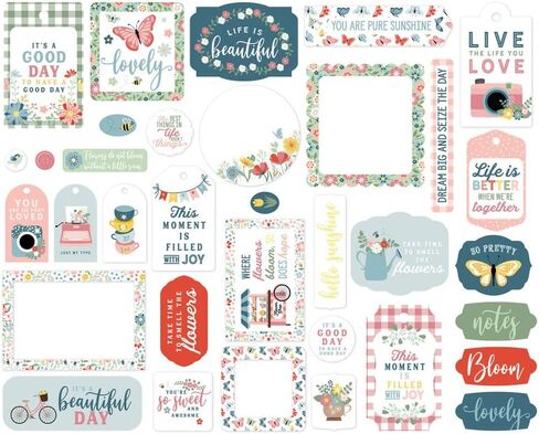 إطارات وعلامات شركة ECHO PARK PAPER COMPANY، الحياة جميلة Echo Park Cardstock Ephemera 33/Pkg in Kuwait