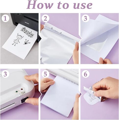SUPERFINDINGS 50 Sheets A4 Toner Reactive Foil Paper Sheet 11.42x7.3" Metallic Rectangle Silver Transfer Sheets Paper for Laser Printer+Laminator Craft Card DIY Decoration in Kuwait
