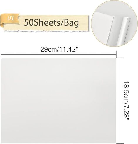 SUPERFINDINGS 50 Sheets A4 Toner Reactive Foil Paper Sheet 11.42x7.3" Metallic Rectangle Silver Transfer Sheets Paper for Laser Printer+Laminator Craft Card DIY Decoration in Kuwait