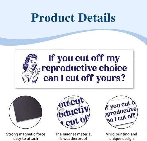 If You Cut Off My Choice Funny Car Bumper Magnet, Retro Feminism Magnets for Bumper Fridge Locker, Women Rights Pro Choice Sticker or Magnet, Protest Car Accessories for Feminist Bestie Friend in Kuwait