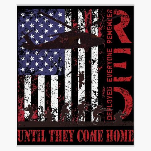 RED Friday - Remember Everyone Deployed US American Flag Patriotic Men Women Retro Distressed Style Magnet Reusable Flexible Magnetic Sticker 5" in Saudi Arabia
