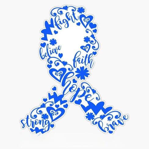 Magnet Colon Cancer Warrior Colon Cancer Ribbon Strong Hope Believe Fight Faith Brave Magnetic Vinyl Sticker 5" in Kuwait